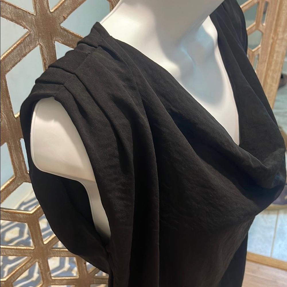 NWT She + Sky Lyndon BodySuit Black Sleeveless Drape Neck Size L - Picture 4 of 12